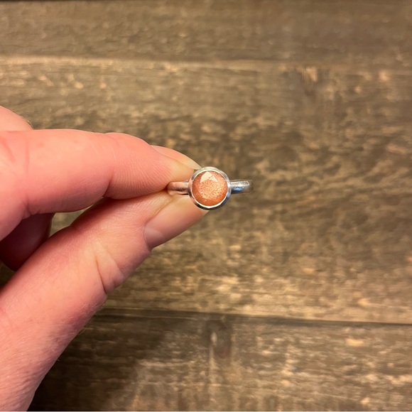 Peach Oregon Sunstone Sterling Ring - Picture 6 of 8